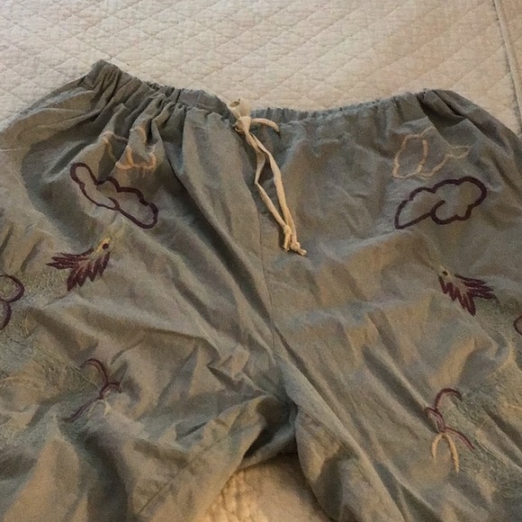 Magnolia pearl Embroidered cotton drawstring pants - Picture 5 of 11